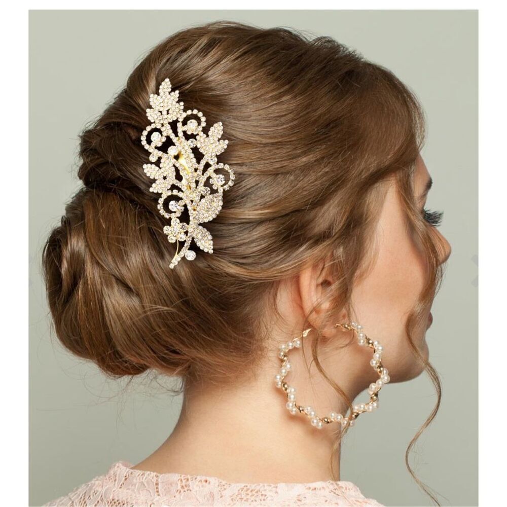 NWT Christina Collection silver tone rhinestone hair comb